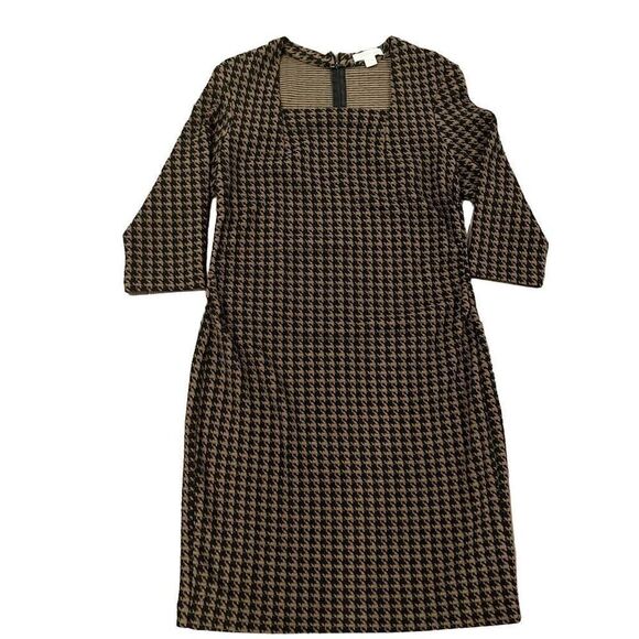 Coldwater Creek Dress Women's Size 14 Multicolor Long Sleeve Zip Outdoor Houndst - Picture 1 of 6